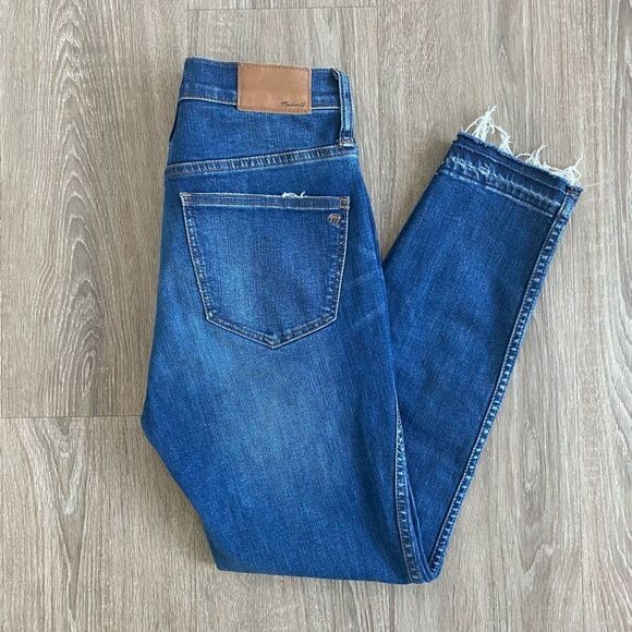 Madewell 10" High-Rise Skinny Jeans Drop-Hem Edition Button Fly Denim 26 - Picture 2 of 10